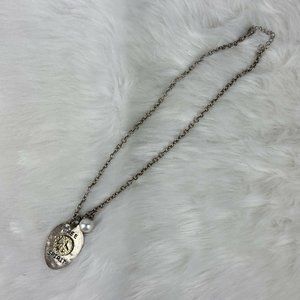 Free Spirit Spoon Peace 3D Necklace Silver Tone Adjustable Chain